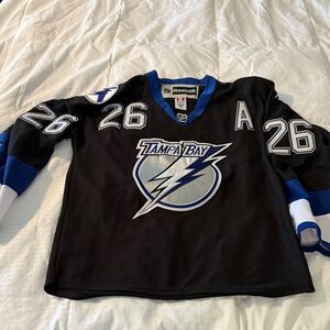 Tampa Bay Lightning St Louis Reebok Black and Blue hockey jersey - sz 50